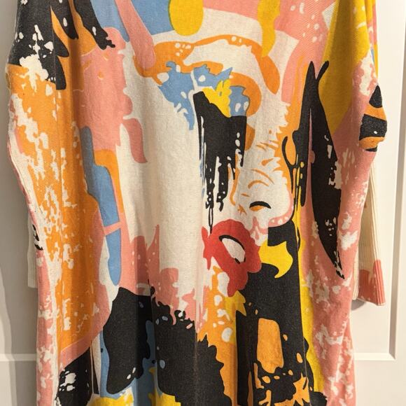 ZOSOL Oversized Colorful Geometric Sweater Art Artsy Art Teacher Boho Retro - Picture 2 of 7